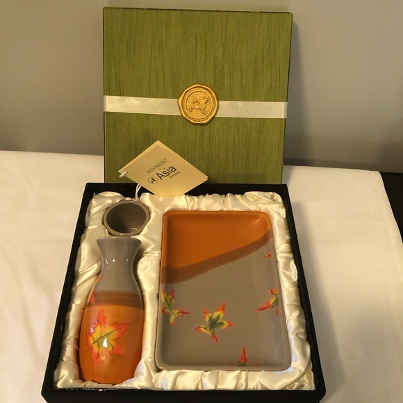 Silverstein for Asia Society, 4 Piece Sushi Set, Maple, Stoneware, like new! - Picture 2 of 7